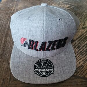 Mitchell & Ness Dynasty Fitted Flat Bill Gray Blazers Cap